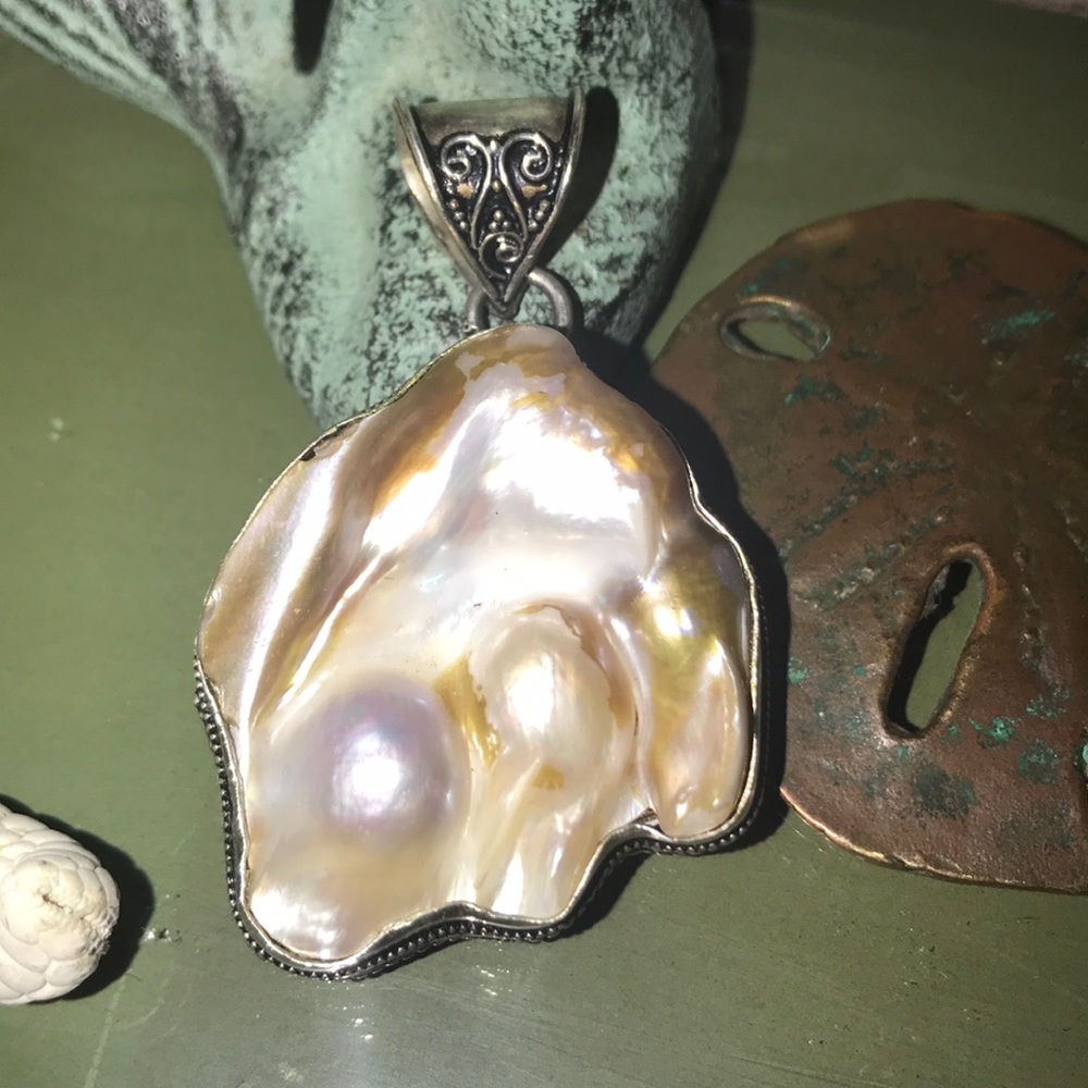Mother of Pearl Set In Sterling Silver #2